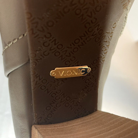 Vionic Serena Leather Ankle Taupe Booties Leather Women's Size 6 - Picture 10 of 11